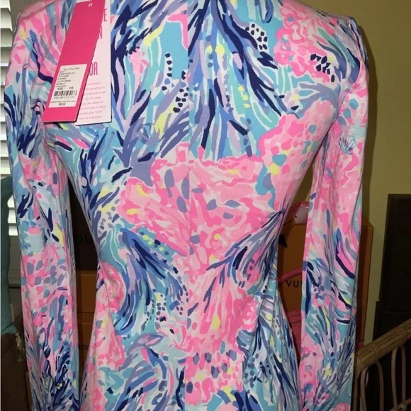 Lilly Pulitzer NWT Davie Dress Periwinkle Fan Sea Pants $98 Size XXS - Picture 9 of 11
